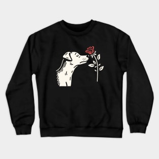 Dog and its Flower Crewneck Sweatshirt